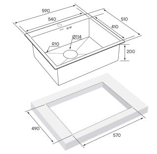 Мойка кухонная Paulmark Kroner PM215951-BS брашированная нержавеющая сталь